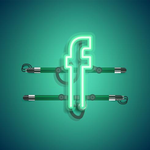 Realistic neon character with wires and console, vector illustration