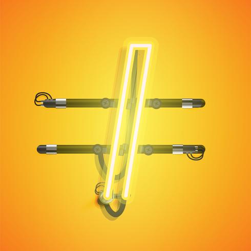 Realistic neon character with wires and console, vector illustration