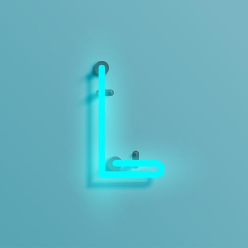 Realistic neon character from a typeset, vector