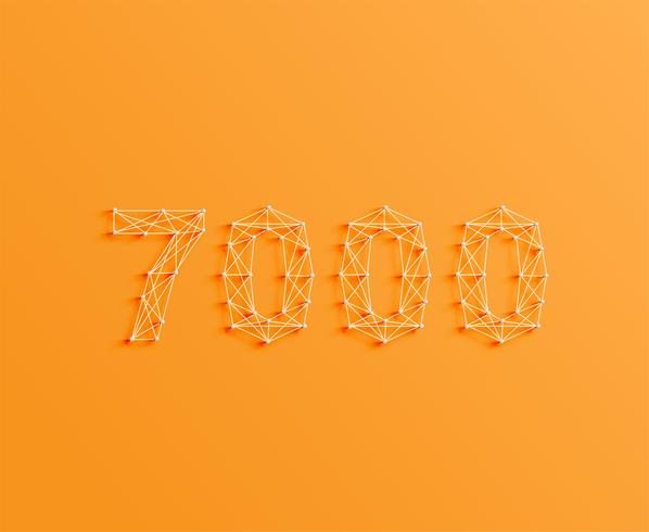 A number made by pins and lines, 3D and realistic, vector