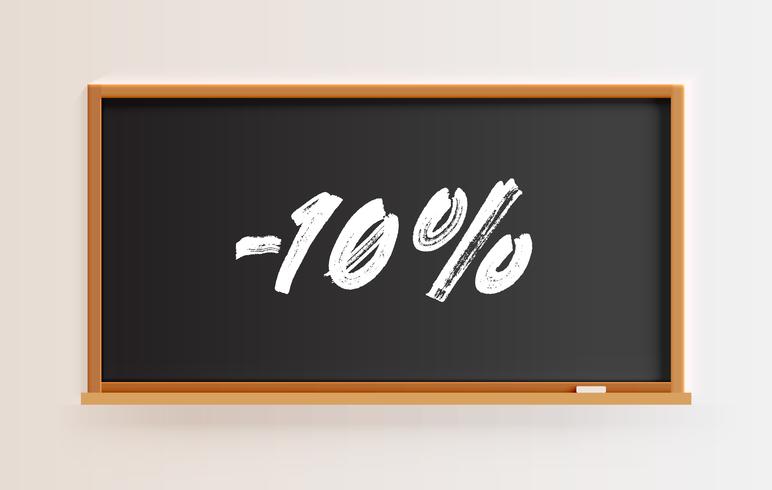 High detailed blackboard with '-10' title, vector illustration