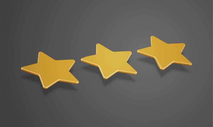 Clasificación 3D de estrellas o de fondo, ilustración vectorial vector