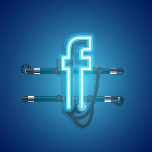 Realistic neon character with wires and console, vector illustration