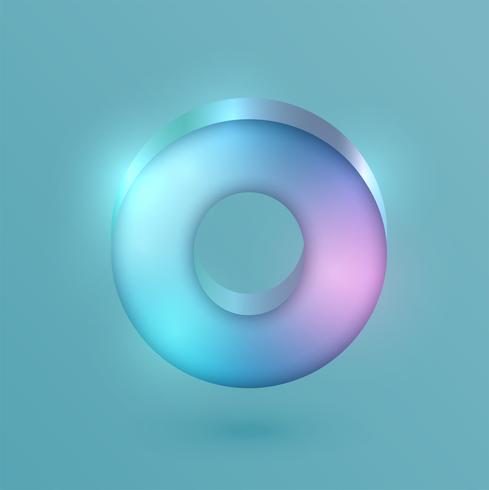 3D realistic neon character, vector