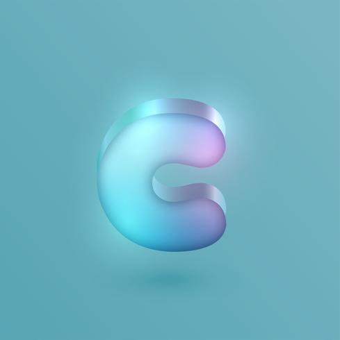 3D realistic neon character, vector