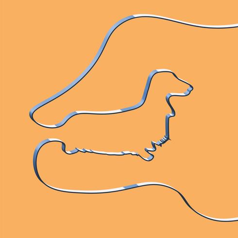 Realistic ribbon shapes an animal, vector illustration