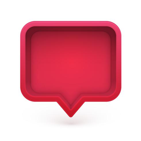 Colorful 3D realistic speech bubble, vector illustration