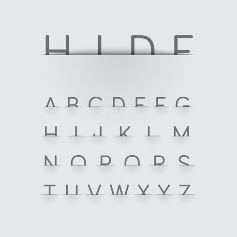 Hiding font with detailed pocket, vector