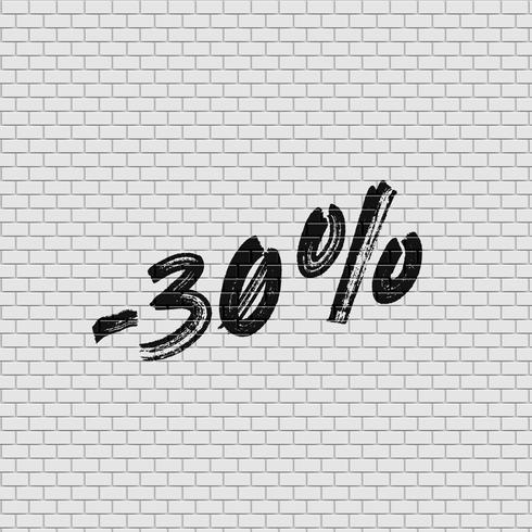 High detailed brick wall with percentage, vector illustration