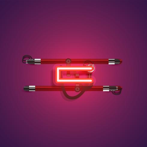 Realistic neon character with wires and console, vector illustration