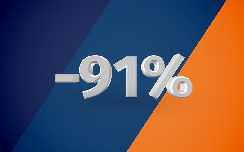 3D sale illustration with percentage, vector