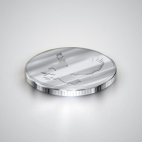 Realistic coin, vector illustration