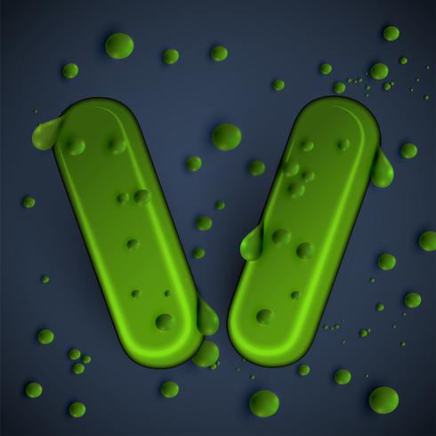 Green slime font, vector