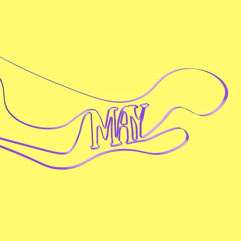 Ribbon font forms 'May', vector illustration