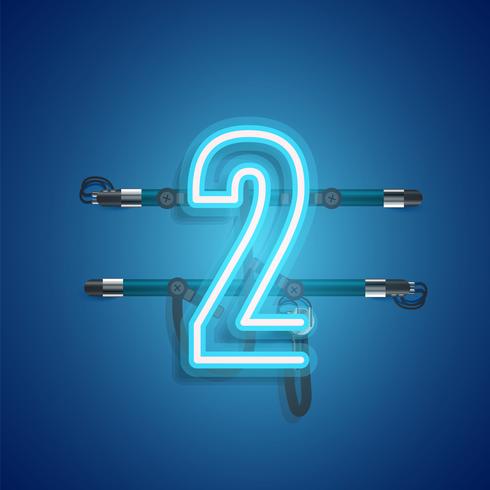 Realistic neon character with wires and console, vector illustration