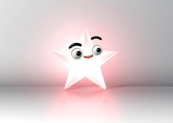 Alta estrella sonriente detallada, ilustración vectorial vector