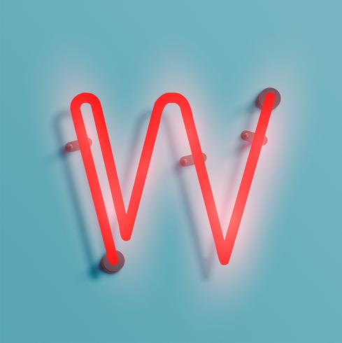 Realistic neon character from a typeset, vector