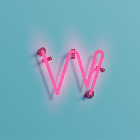 Realistic neon character from a typeset, vector