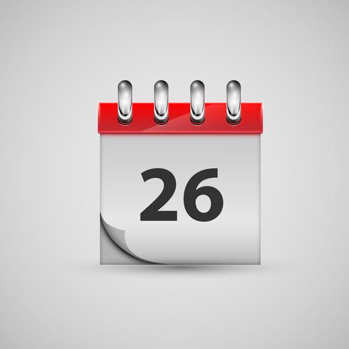 Realistic calendar icon, vector