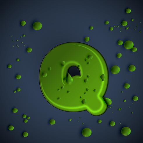 Green slime font, vector