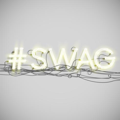 Neon hashtag word, vector illustration