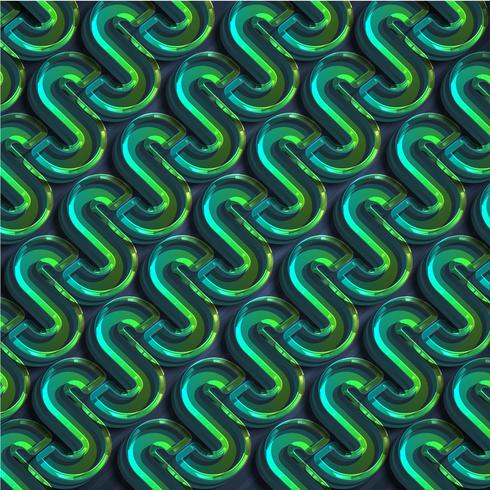 Colorful green wavy abstract background, vector illustration
