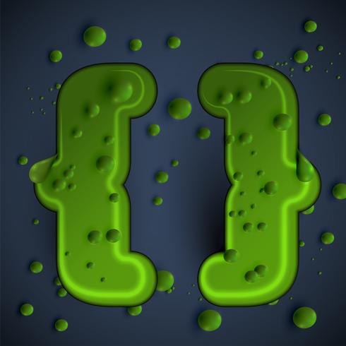 Green slime font, vector