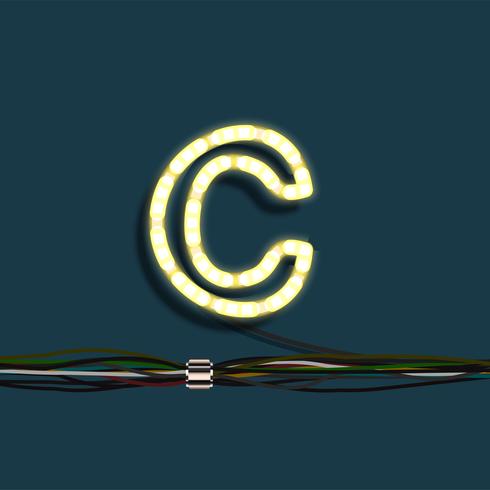 Neon garland letter, vector