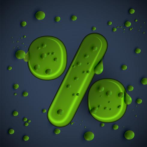 Green slime font, vector