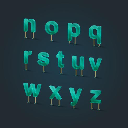 Tipografía hecha por vidrio, vector