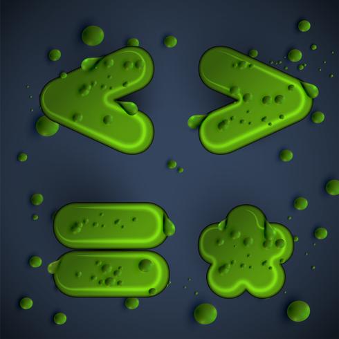 Green slime font, vector