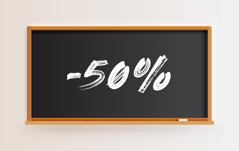 High detailed blackboard with '-50' title, vector illustration