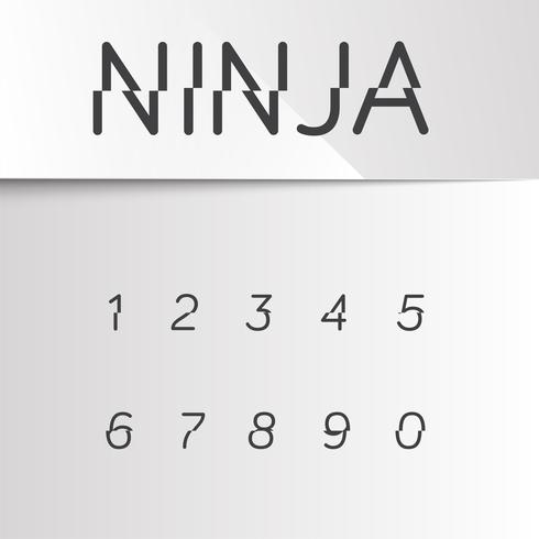 Ninja divided font, vector