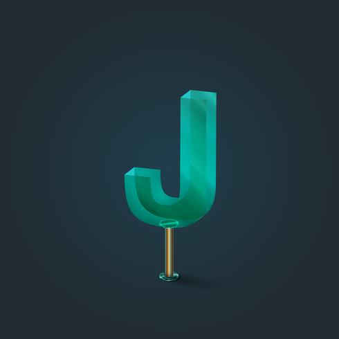 Character made by glass, vector