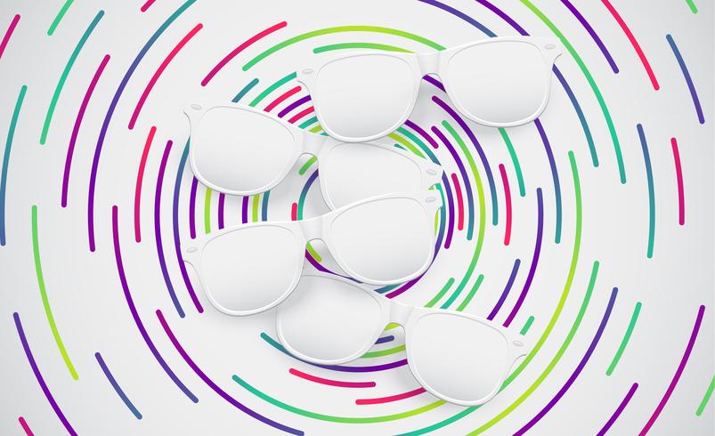 White matte sunglasses for advertisng, vector illustration