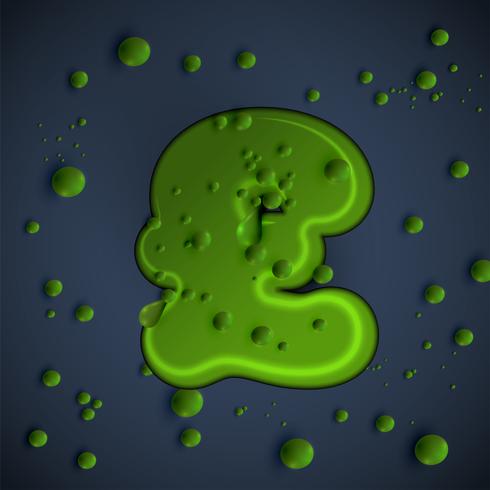 Green slime font, vector