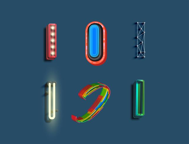 A character set of 6 different styled font, vector