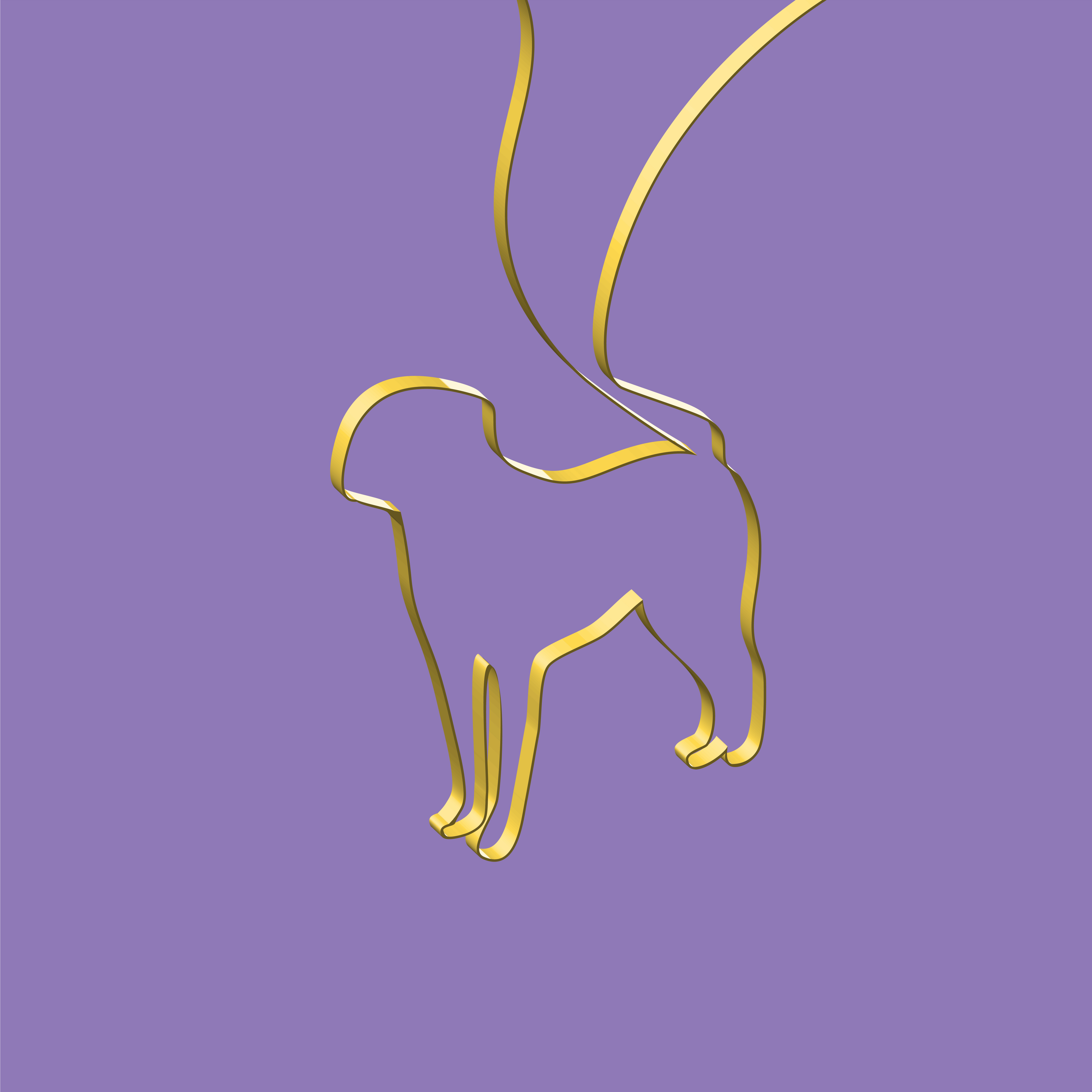 Realistic ribbon shapes an animal, vector illustration 315824 Vector