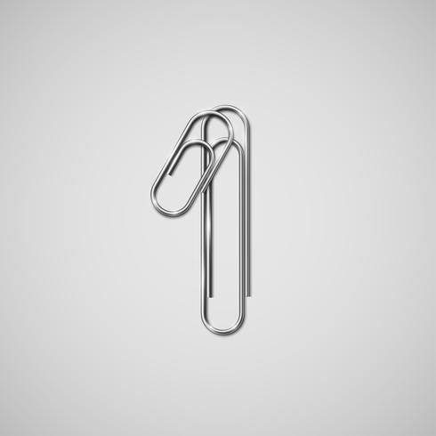 Paperclips enlazados formando un personaje, vector. vector