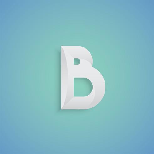 White paper character on blue background from a typeset, vector