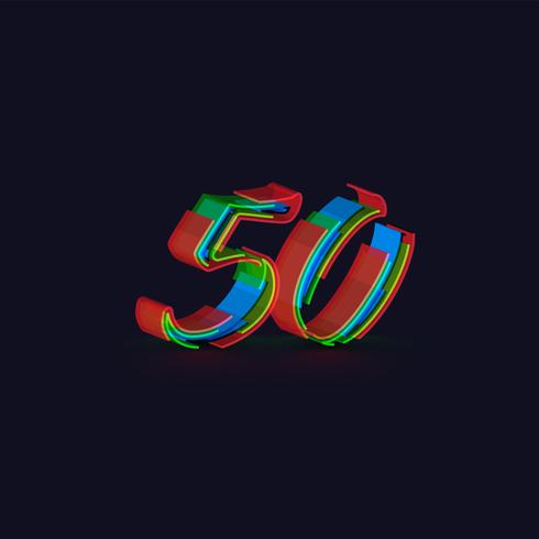 3D colorful character from a fontset, vector