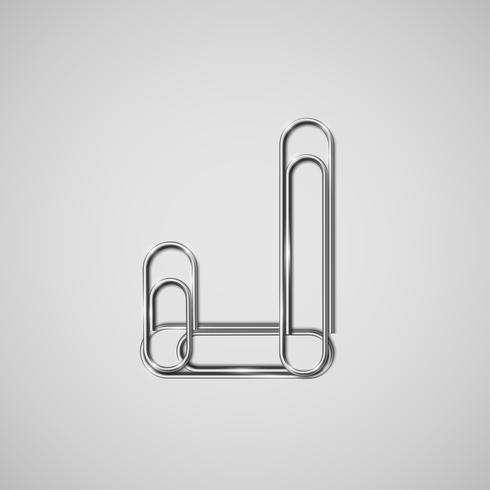 Linked paperclips forming a character, vector