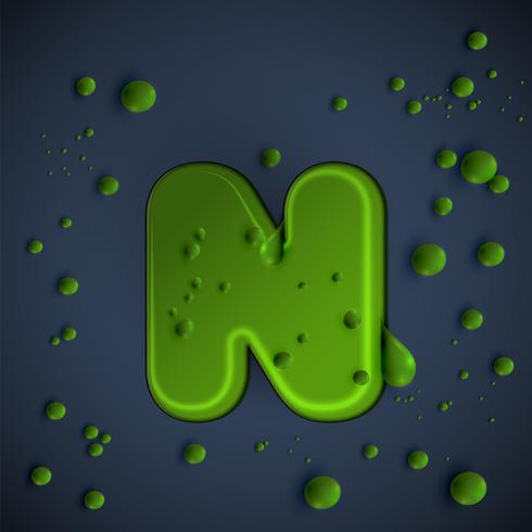 Green slime font, vector