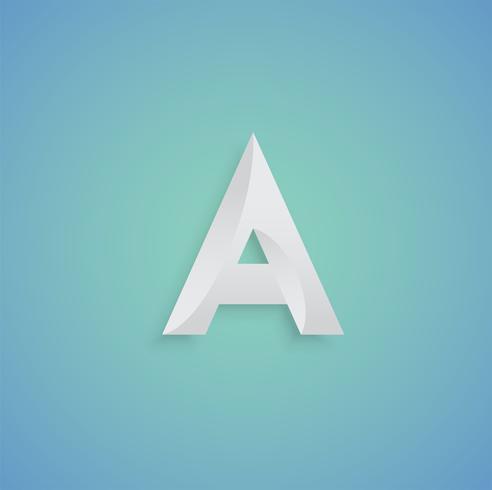 White paper character on blue background from a typeset, vector