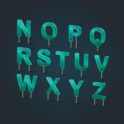 Typeset made by glass, vector