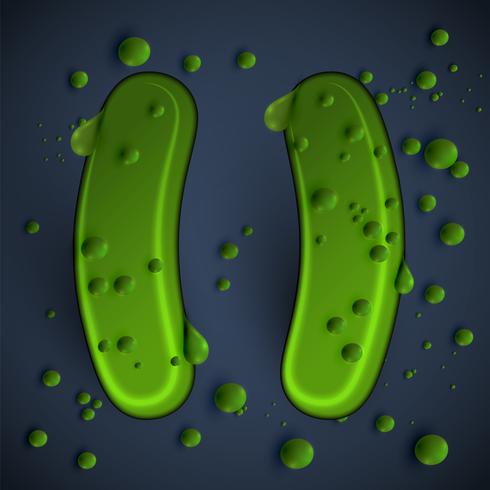 Green slime font, vector