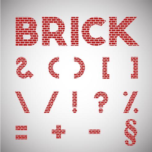 Red brick typeface, vector