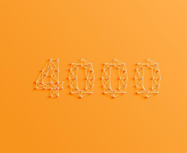 A number made by pins and lines, 3D and realistic, vector
