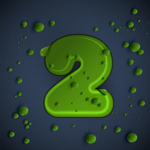 Green slime font, vector