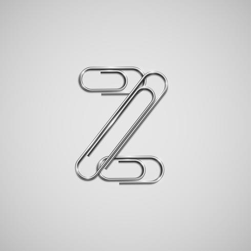 Linked paperclips forming a character, vector